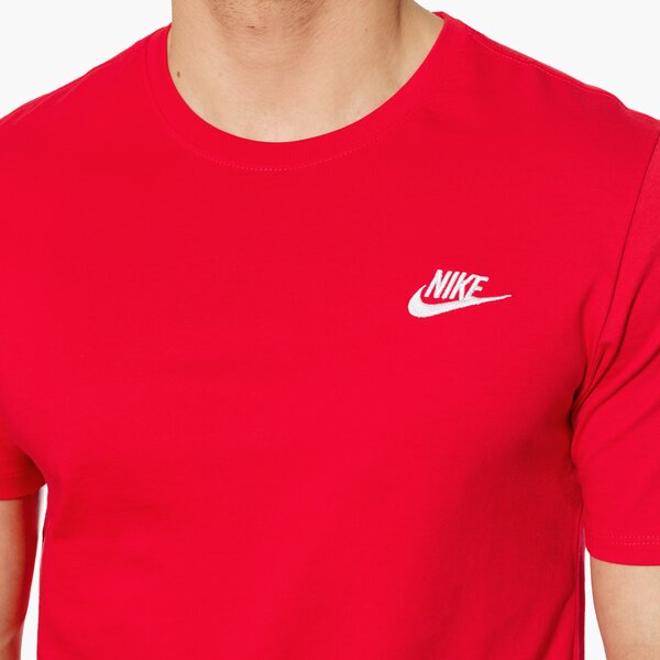 NIKE T SHIRT SS M NSW CLUB EMBRD FTRA 827021 659 czerwony Męskie