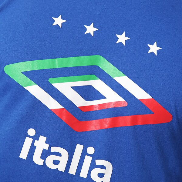 Koszulka męska UMBRO T-SHIRT 2014 TEE ITALIA FLAG LOGO 62367u030 kolor niebieski