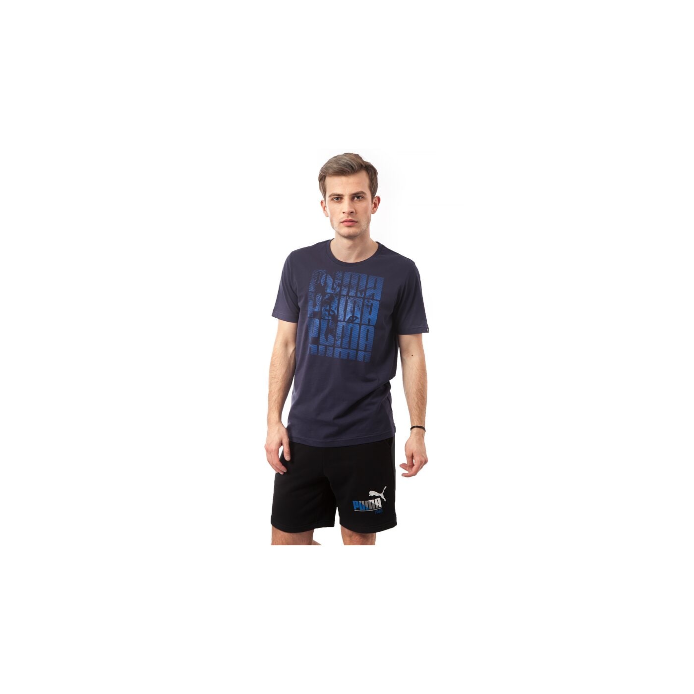 Koszulka męska PUMA T-SHIRT HIDING CAT TEE 83243106 kolor granatowy