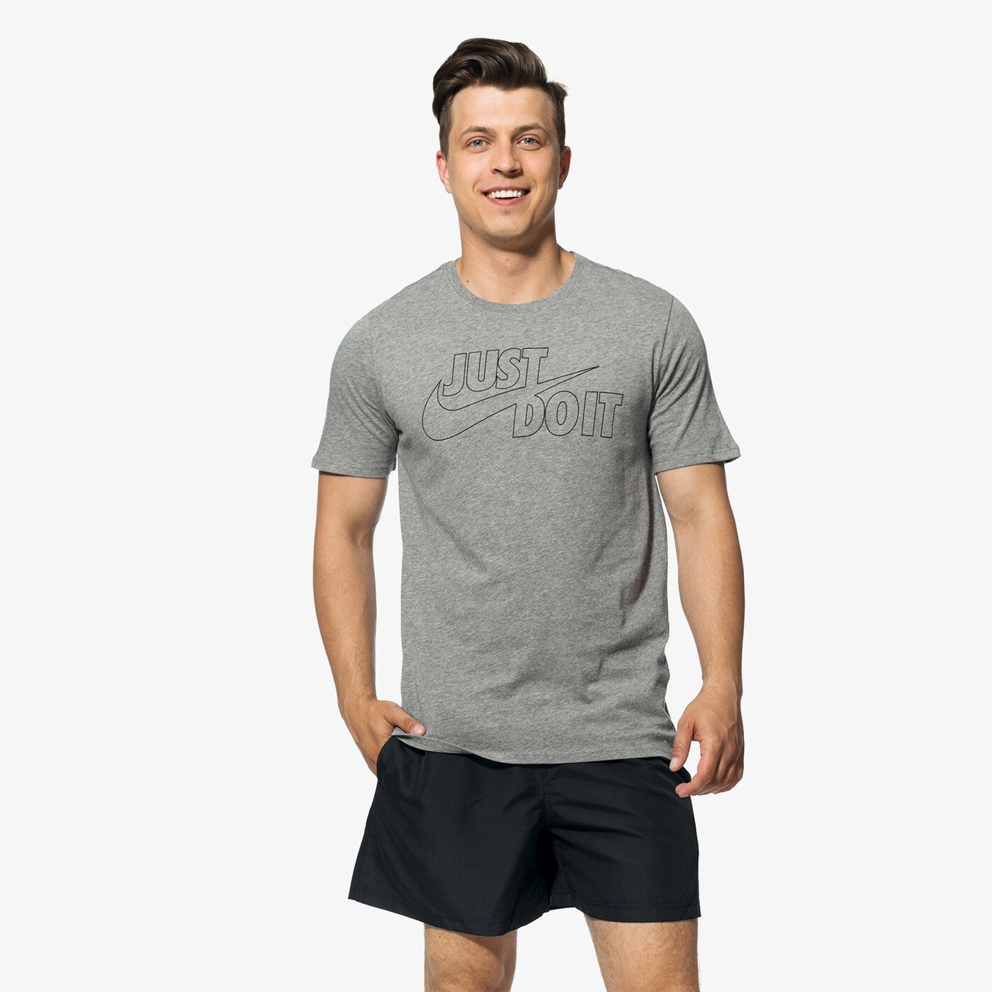 Koszulka męska NIKE T-SHIRT SS M NSW JDI+ 2 917104-091 kolor szary