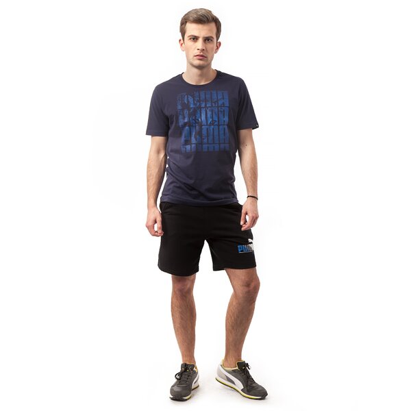 Spodenki męskie PUMA SZORTY FUN GRAPHIC SWEAT 83223201 kolor czarny