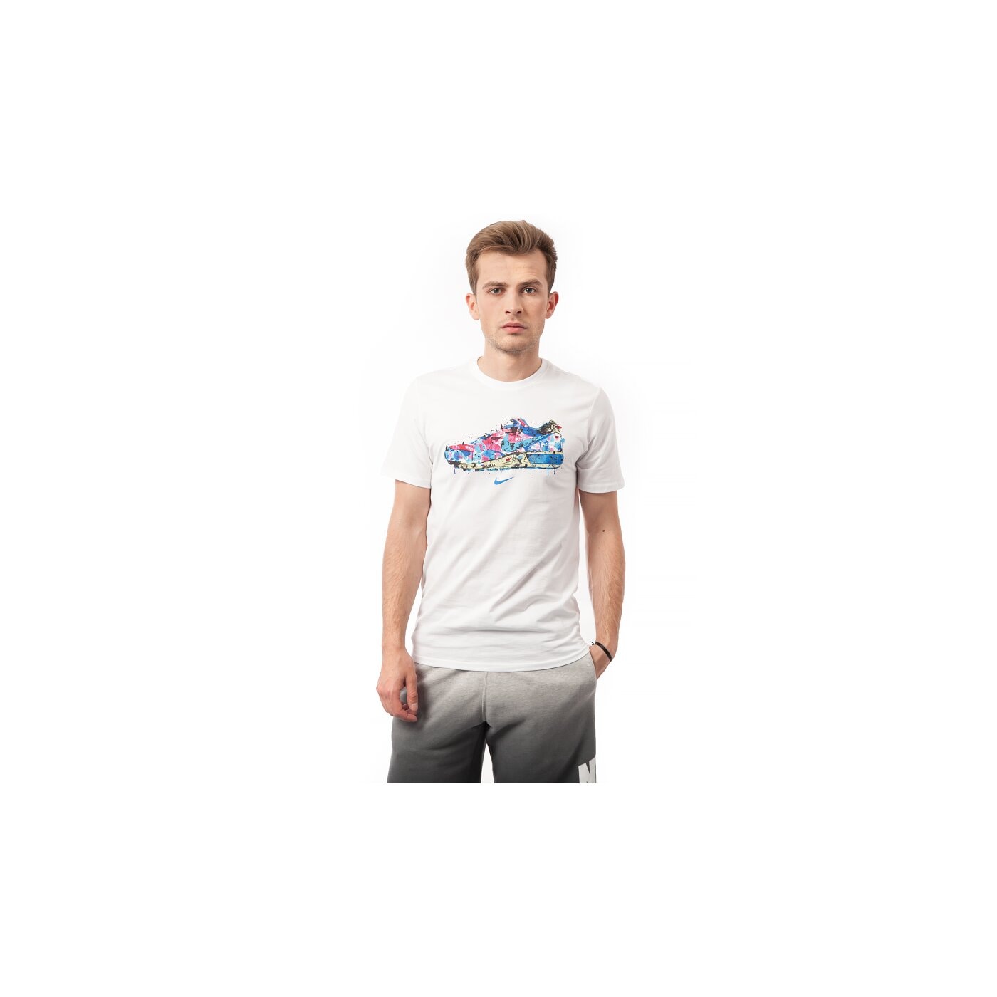 Koszulka męska NIKE T-SHIRT TEE-WATERCOLOR 666427100 kolor biały