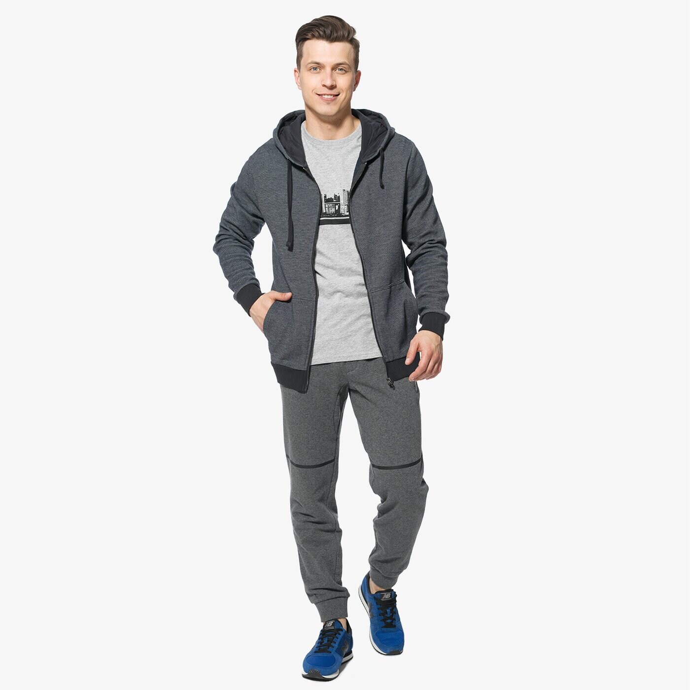 Spodnie dresowe męskie UMBRO SPODNIE POPLAR ul18spm02002 kolor szary