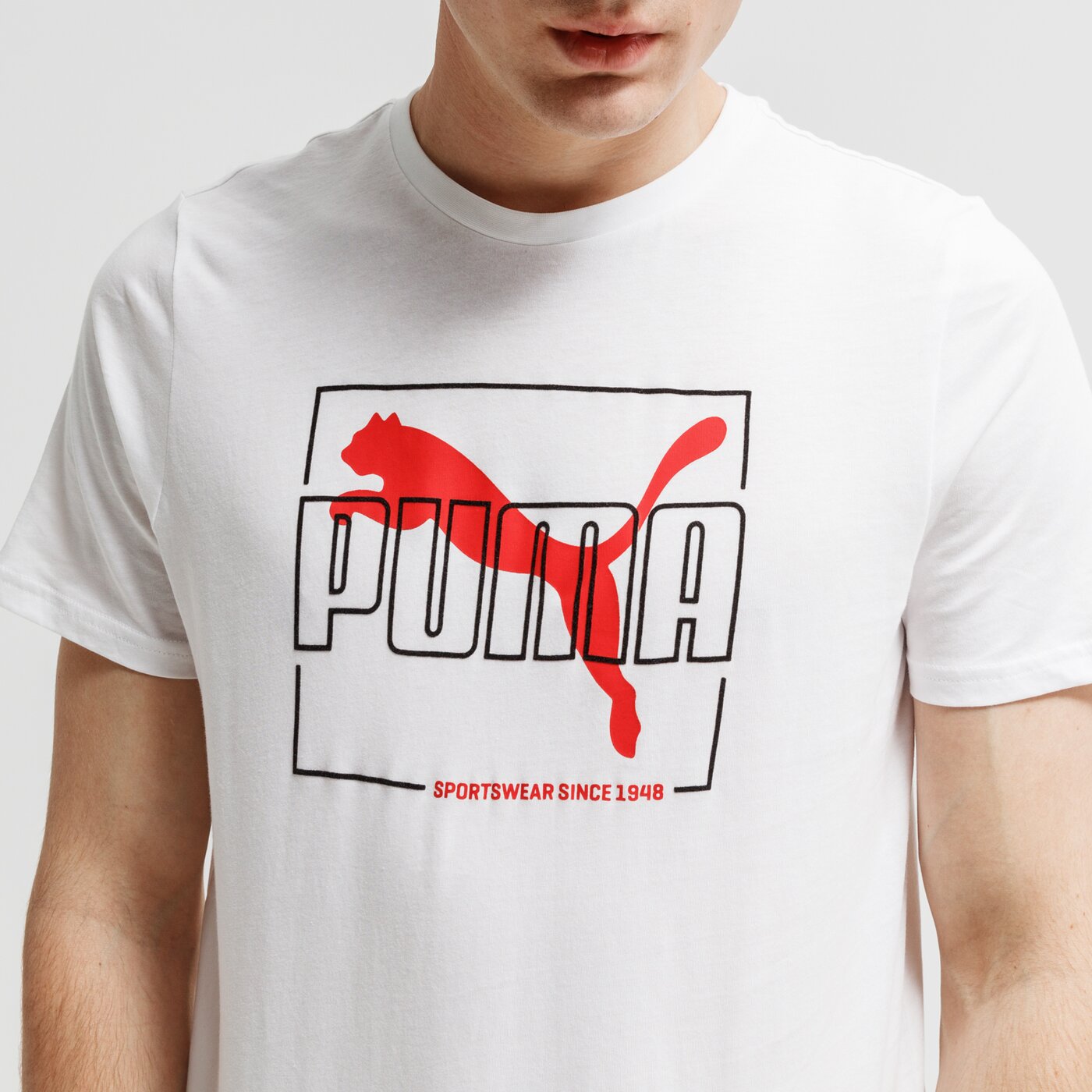 Koszulka męska PUMA T-SHIRT FLOCK 587770 02 kolor biały