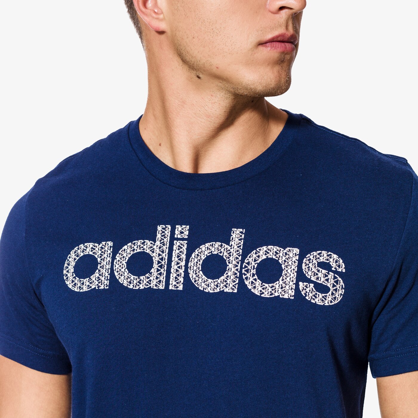 Koszulka męska ADIDAS T-SHIRT LINEAR KNITTED cd9274 kolor granatowy