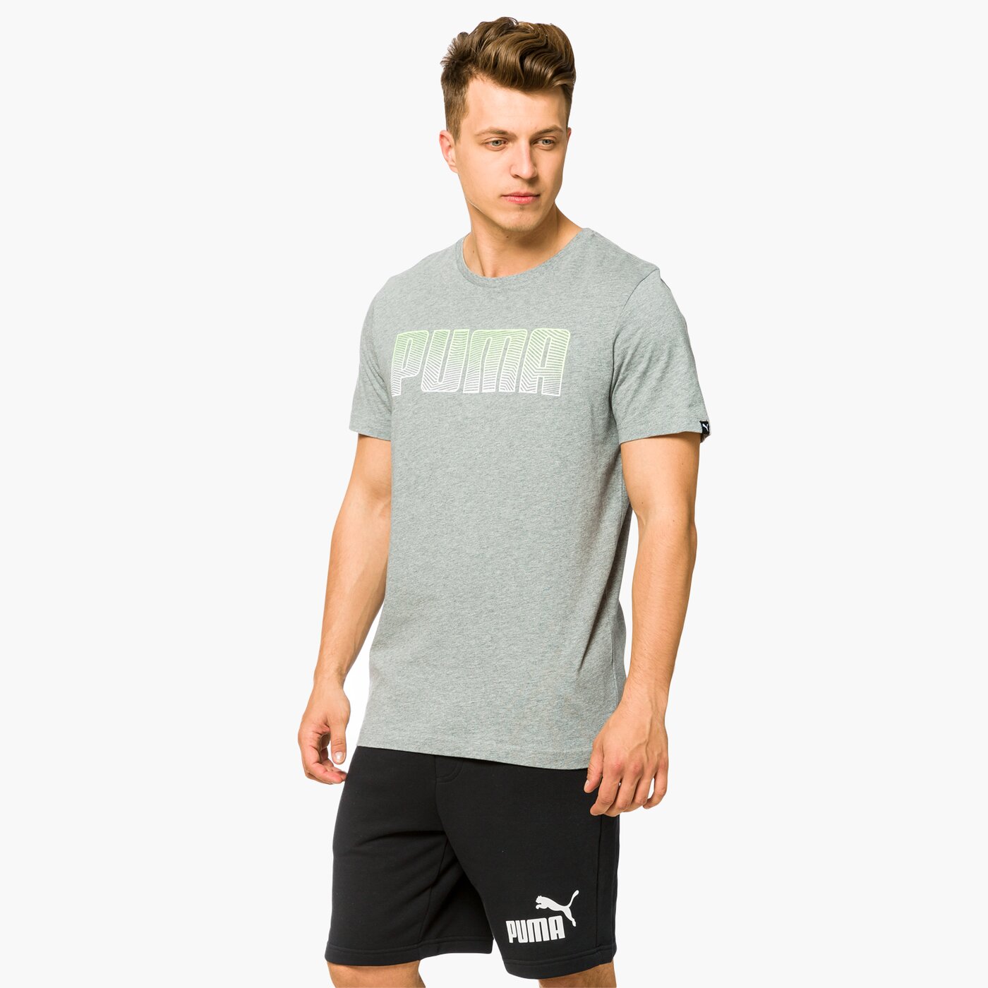 Koszulka męska PUMA T-SHIRT SS FADED TEE 59093303 kolor szary