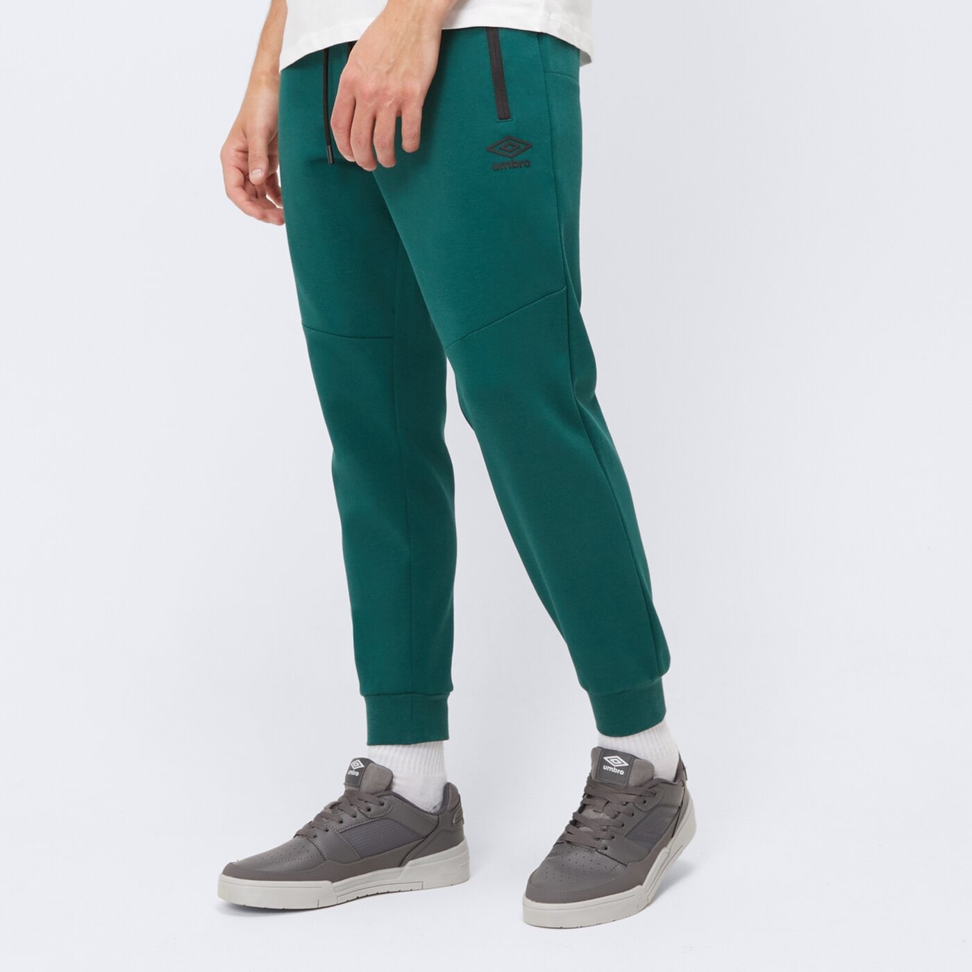 Spodnie dresowe męskie UMBRO SPODNIE ANDY ul125spm38002 kolor zielony