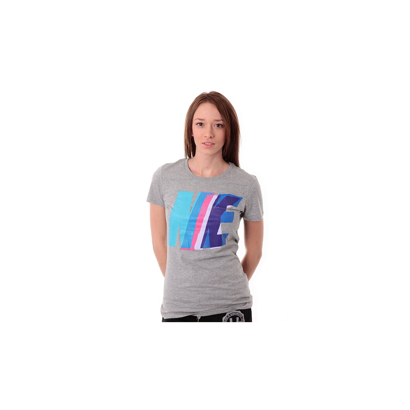 Koszulka damska NIKE T-SHIRT NIKE TEE PRINTSHOP 575643063 kolor szary