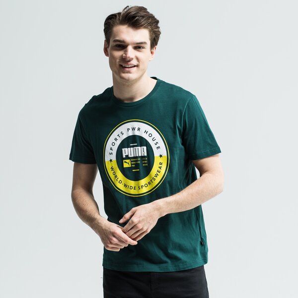 Koszulka męska PUMA T-SHIRT SS PUMA SP EXECUTION 85407830 kolor zielony