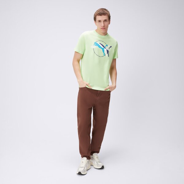 Koszulka męska PUMA T-SHIRT GRAPHICS MULTIPLE CAT LOGO 68482649 kolor zielony