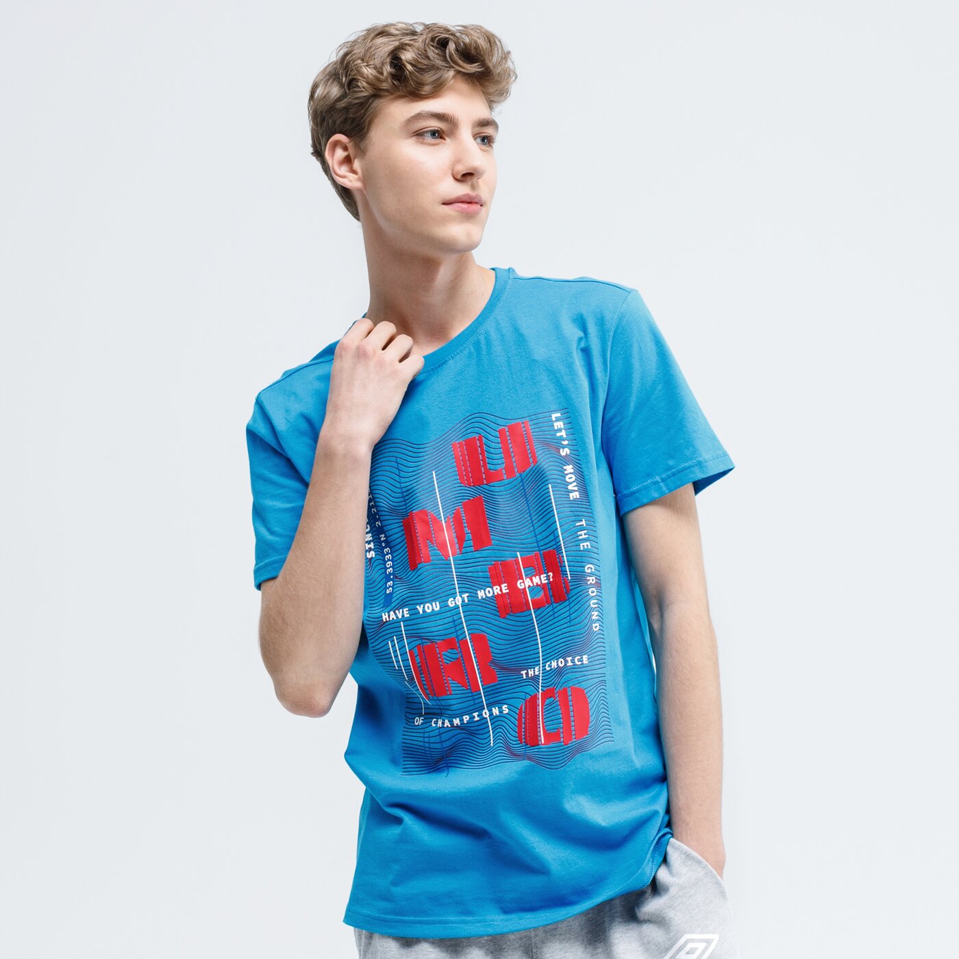 Koszulka męska UMBRO T-SHIRT STROLO ul120tsm38002 kolor niebieski