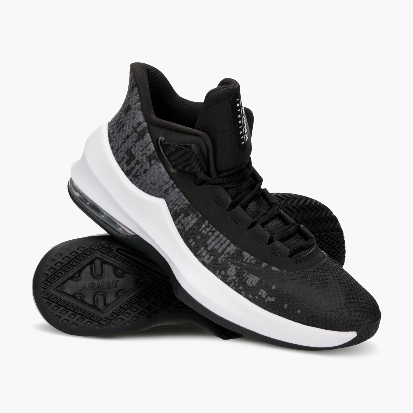 Buty dziecięce do koszykówki NIKE AIR MAX INFURIATE 2 MID BG ah3426-001 kolor szary