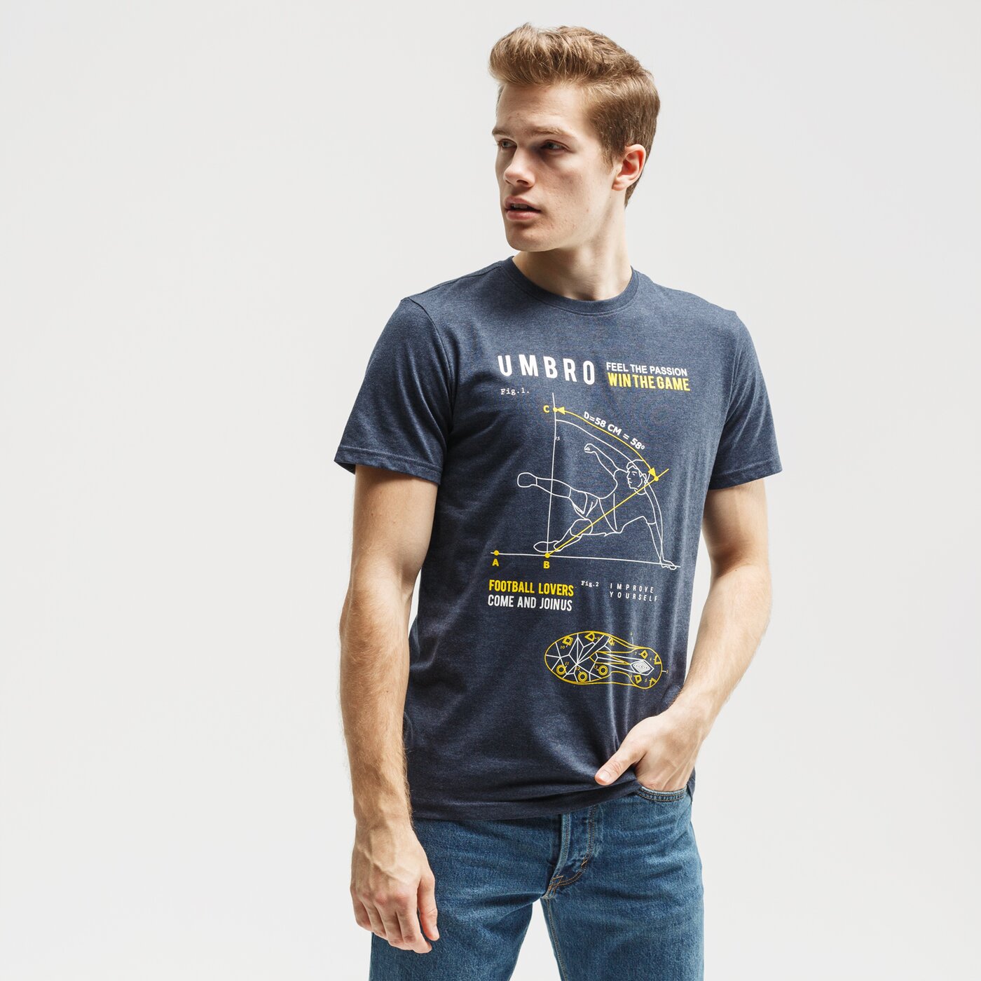 Koszulka męska UMBRO T-SHIRT TWISTO ul120tsm26001 kolor granatowy