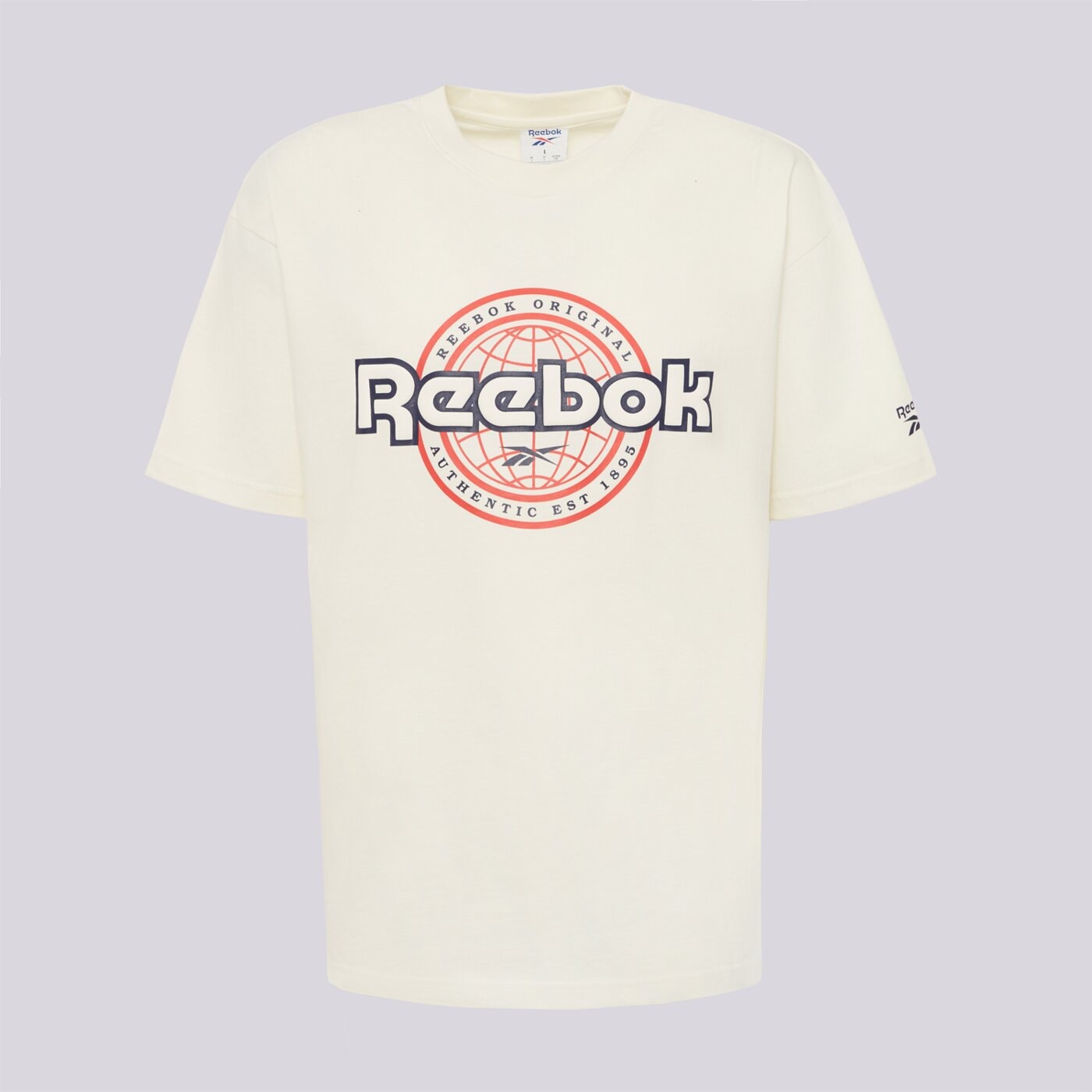 Koszulka męska REEBOK T-SHIRT REEBOK WORLD T-SHIRT 100253219 kolor beżowy