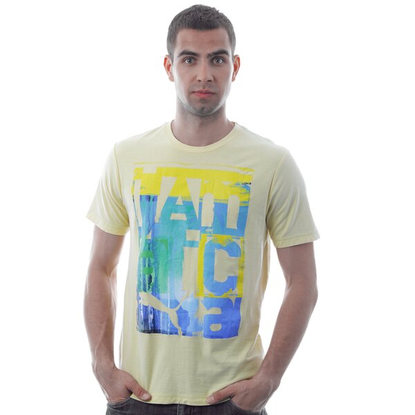 Koszulka męska PUMA T-SHIRT JAMAICA FUN TEE 55992105 kolor żółty