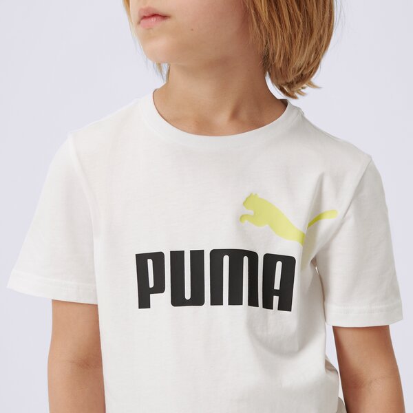 Koszulka dziecięca PUMA T-SHIRT SS ESS+ 2 COL LOGO TEE B 586985 32 kolor biały