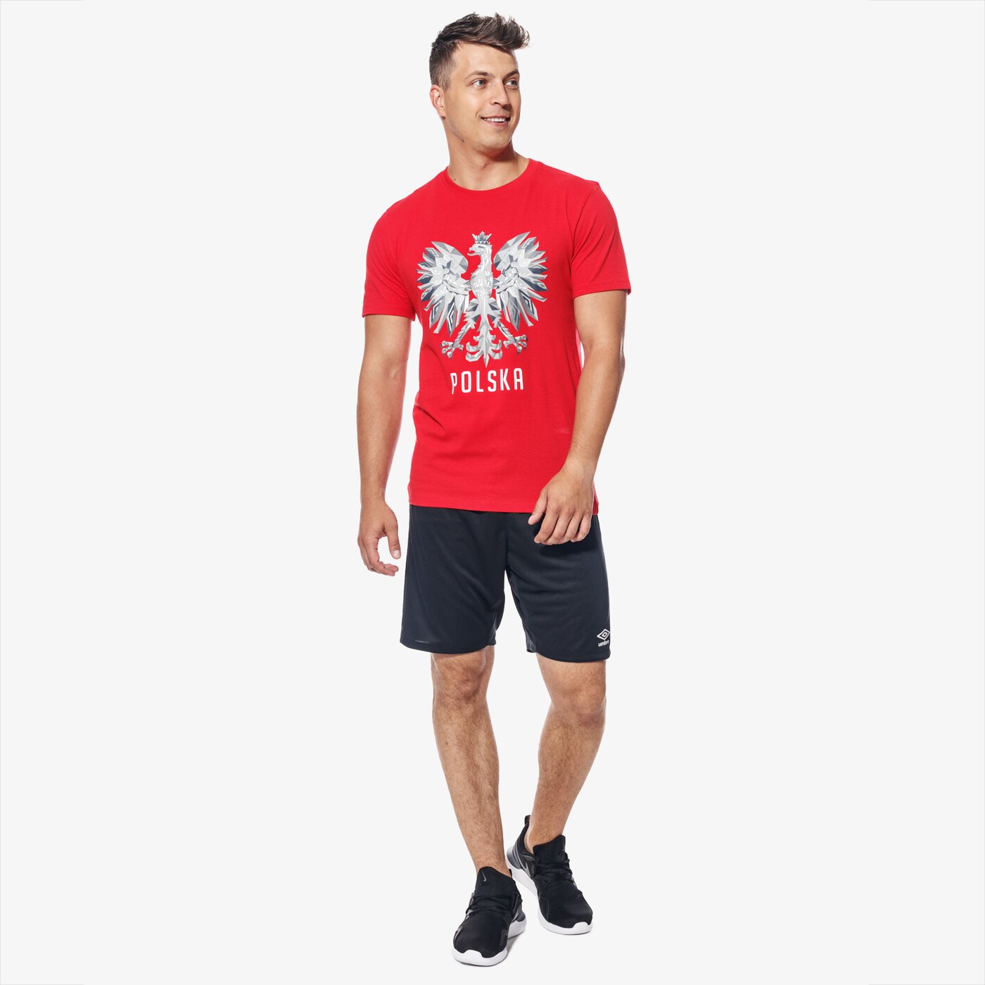 Koszulka męska UMBRO T-SHIRT POLSKA GEO GRAPHIC 02 65417u-7ra kolor czerwony