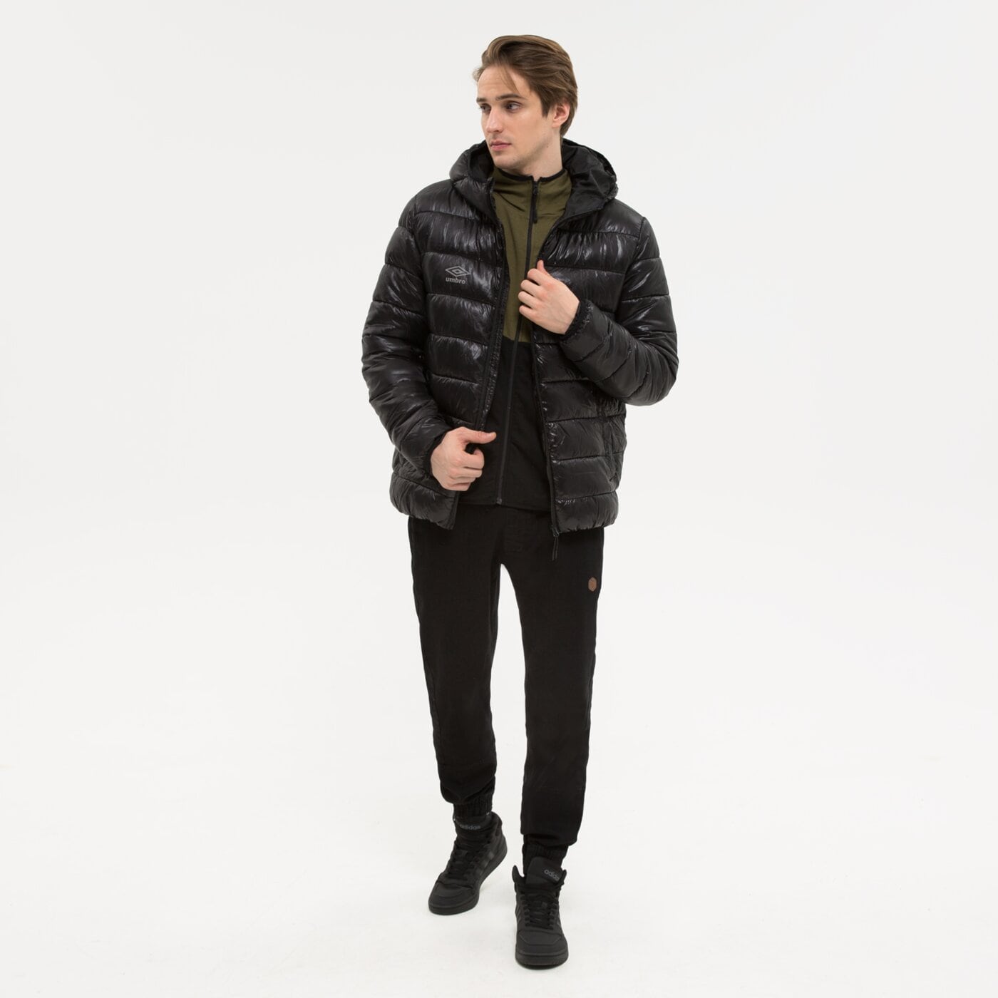 Kurtka zimowa męska UMBRO KURTKA ZIMOWA HOOTON ul322kum16001 kolor czarny