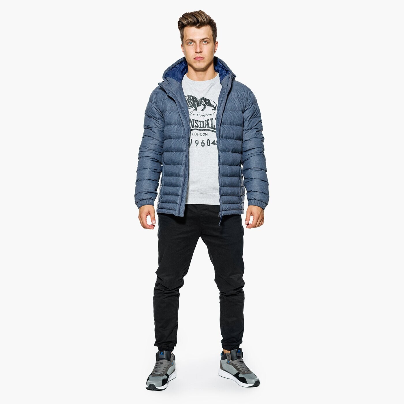 Bluza męska LONSDALE BLUZA MARL GREY blm17ld1411004 kolor szary