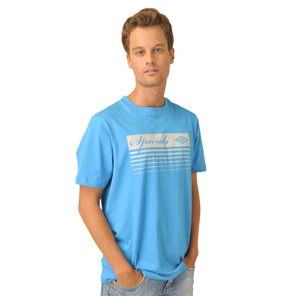 Koszulka męska UMBRO T-SHIRT SPECIALI GRAPHIC COTTON TEE 60847uz4i kolor niebieski