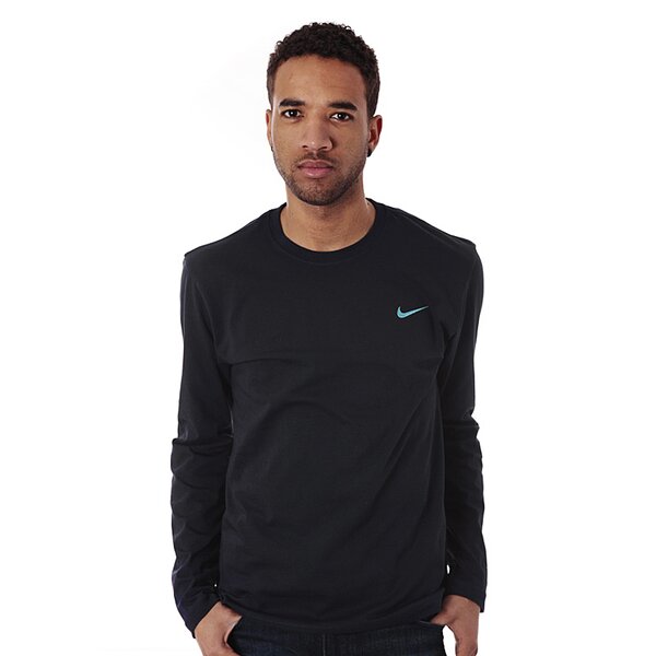 Koszulka męska NIKE T-SHIRT NIKE TEE-LS EMBRD SWOOSH 1 549751453 kolor czarny