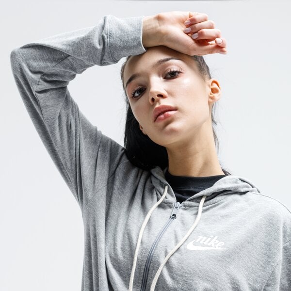 Bluza damska NIKE BLUZA ROZPINANA Z KAPTUREM W NSW GYM VNTG FZ cj1694-063 kolor szary