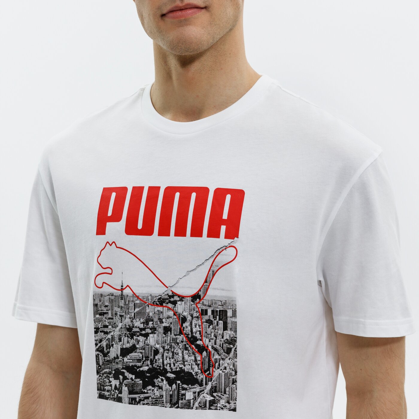 Koszulka męska PUMA T-SHIRT SS PHOTOPRINT 845850 02 kolor biały
