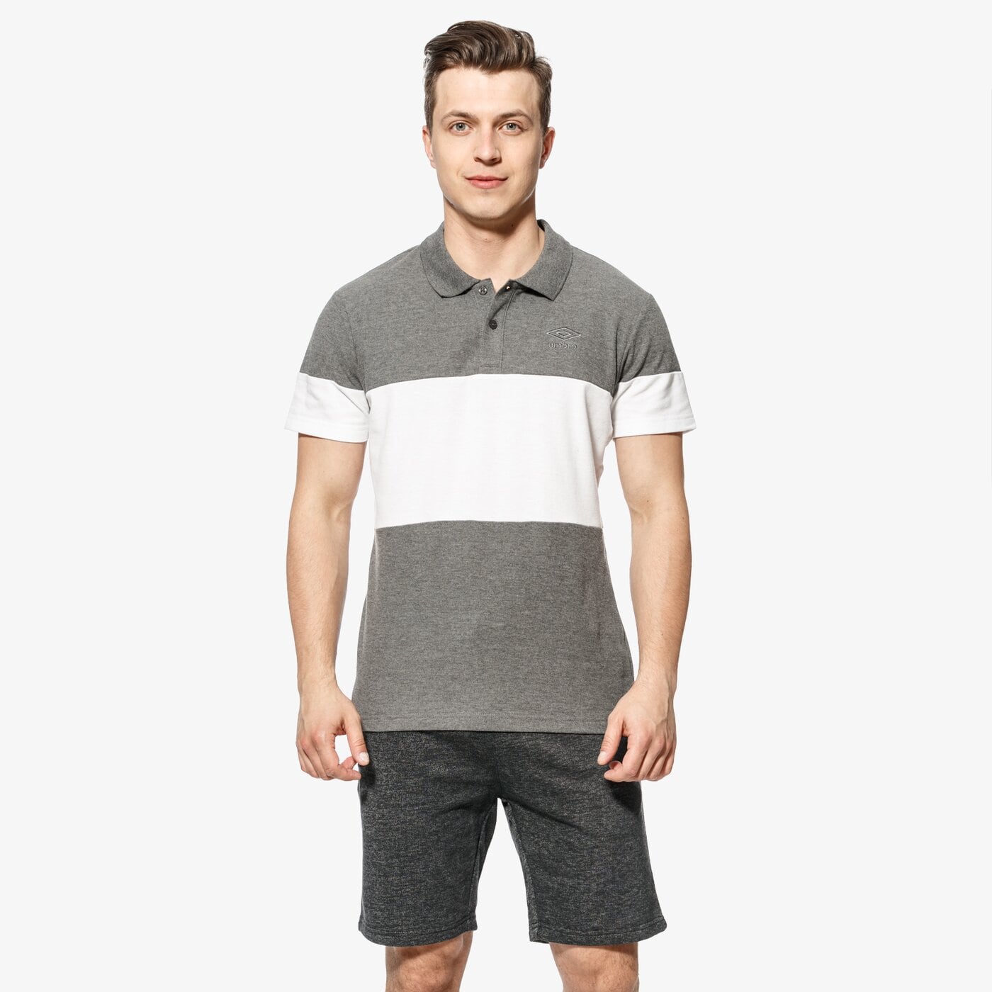 Koszulka polo męska UMBRO POLO BRUCE ul18pom05004 kolor szary