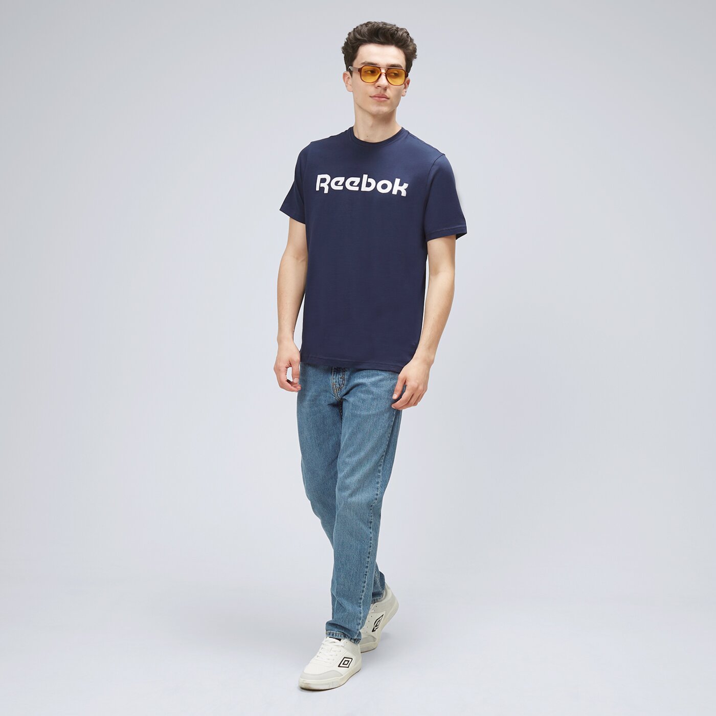 REEBOK T-SHIRT GS REEBOK LINEAR READ (GN5378) granatowy | Męskie ...