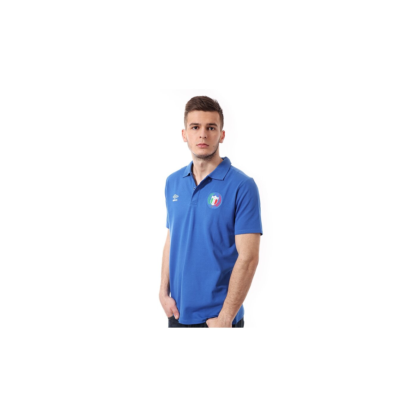 Koszulka polo męska UMBRO POLO 2014 - ITALIA POLO SHIRT 62368u030 kolor niebieski