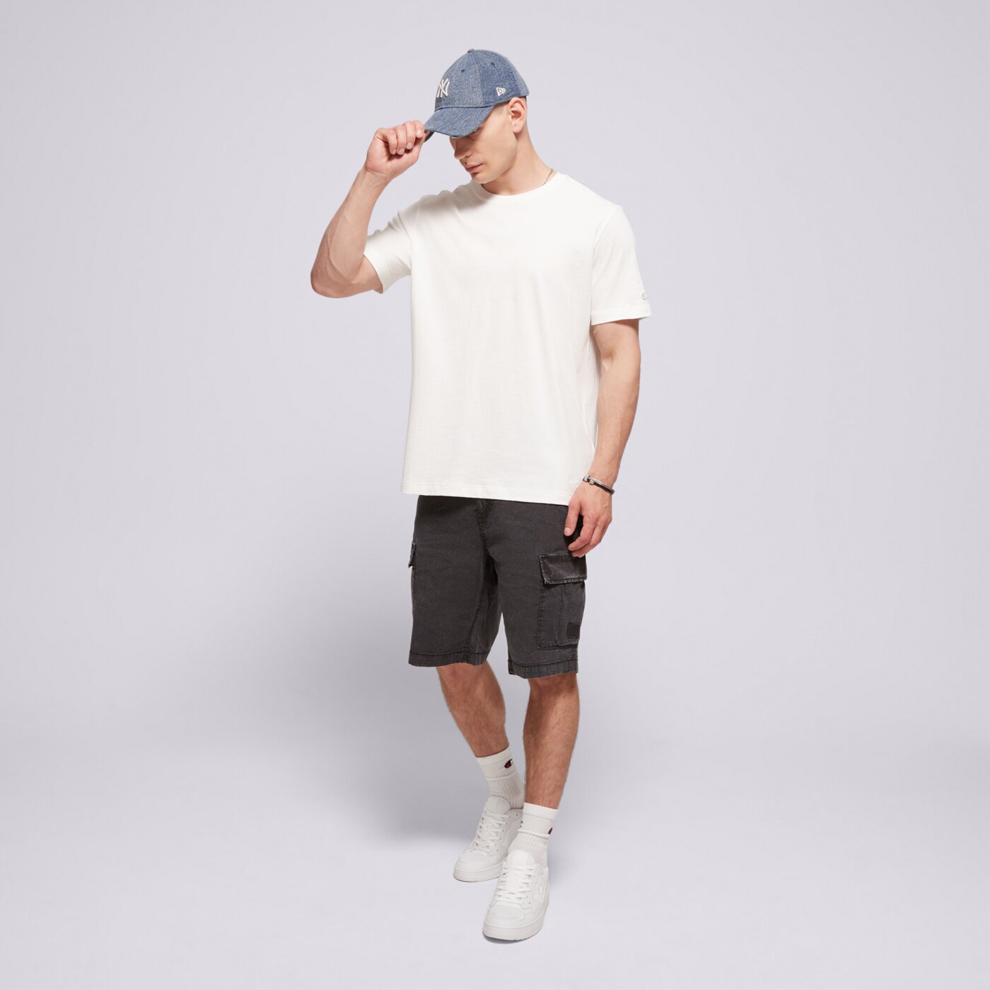 Koszulka męska CHAMPION T-SHIRT SS TEE 220425 ww048 kolor biały