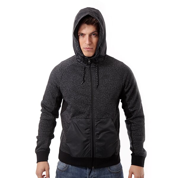 Bluza męska NIKE BLUZA NIKE HYBRID FZ HOODY-AOP 584985060 kolor szary