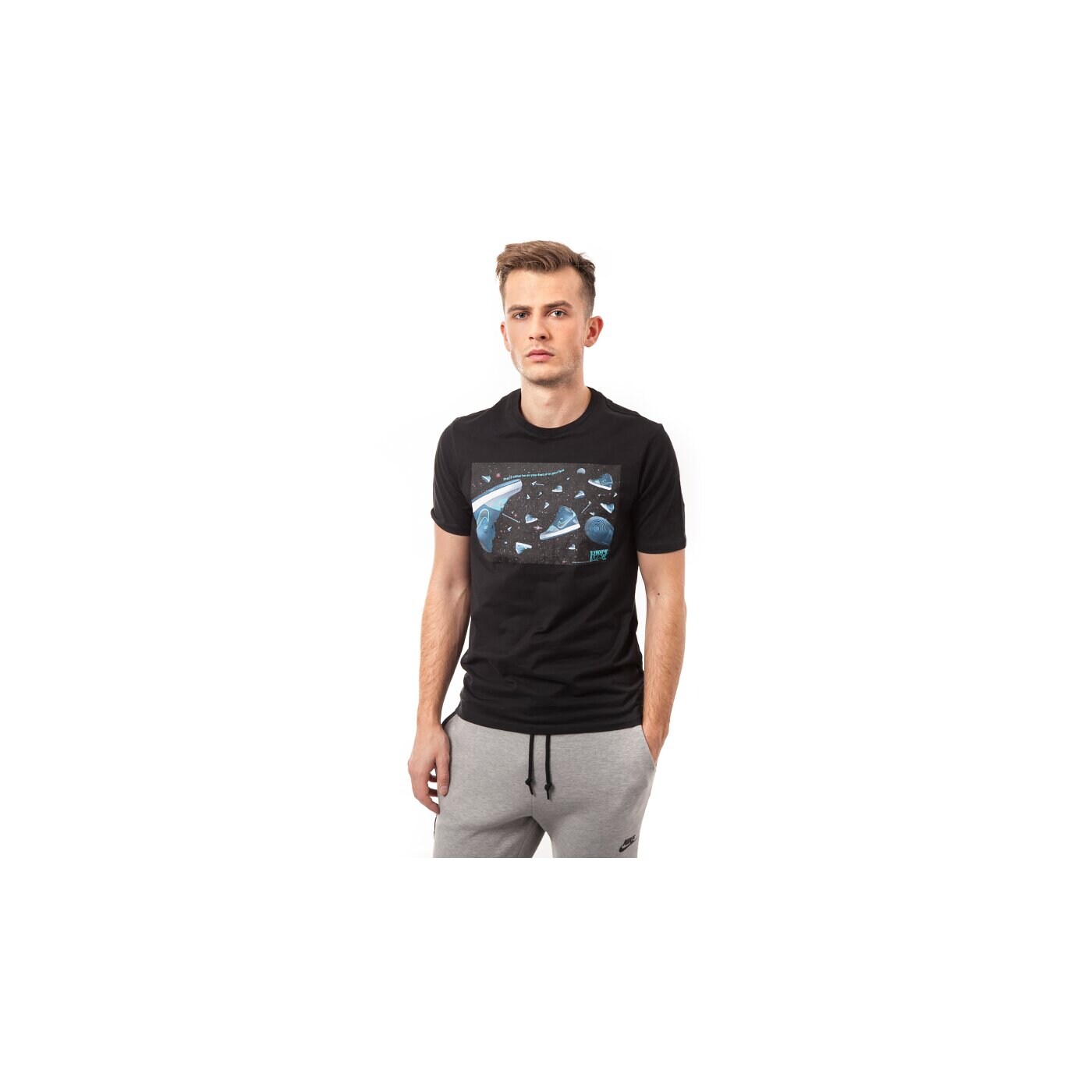 Koszulka męska NIKE T-SHIRT TEE-FORCE IN  SPACE 644384010 kolor czarny