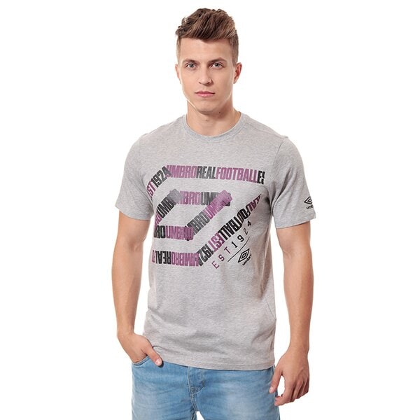 Koszulka męska UMBRO T-SHIRT ANGLED DIAMOND GRAPHIC TEE 62606u263 kolor szary