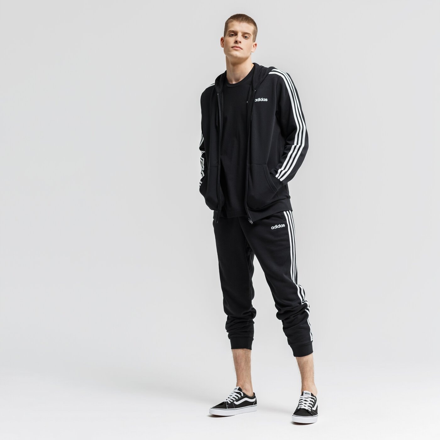 Bluza męska ADIDAS BLUZA E 3S FZ FL dq3101 kolor czarny