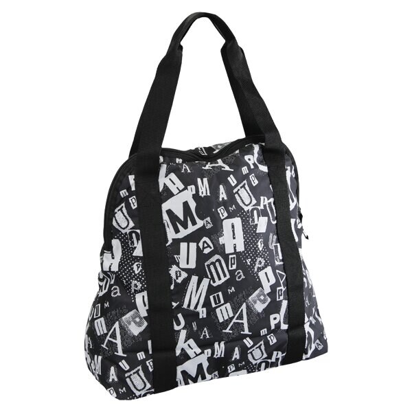 Torba sportowa damska PUMA TORBA CORE LITE SHOPPER BLACK-WHITE PUNK 06876301 