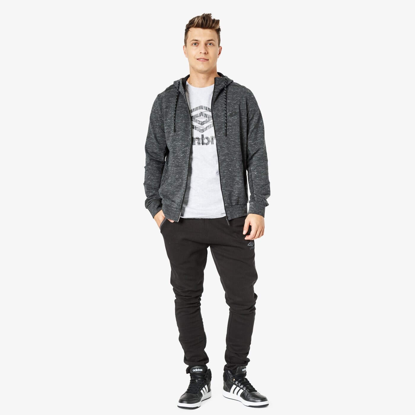 Spodnie dresowe męskie UMBRO SPODNIE FLEECE JOGGER 65134u-060 kolor czarny