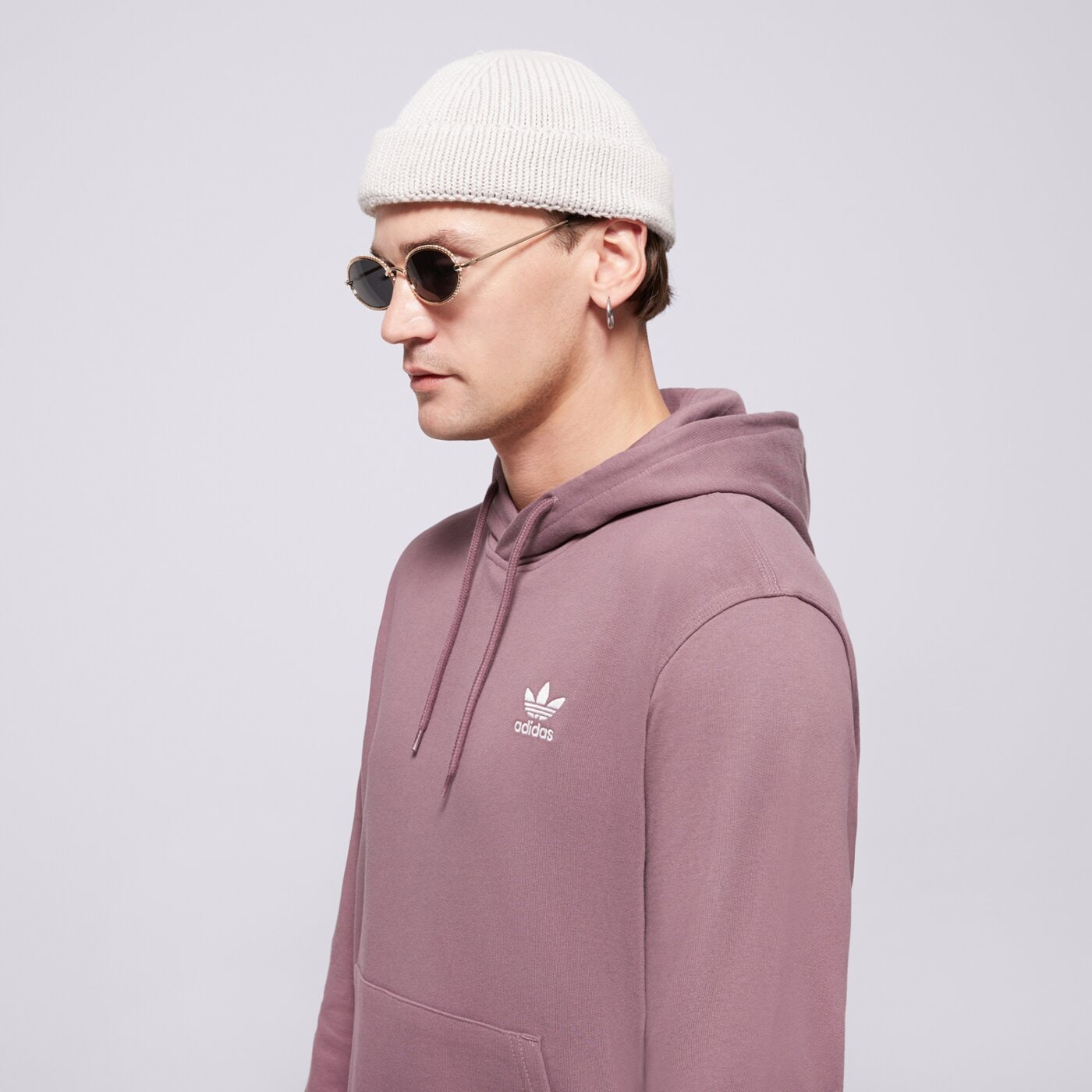 Bluza męska ADIDAS BLUZA Z KAPTUREM ESS HD ix7673 kolor fioletowy