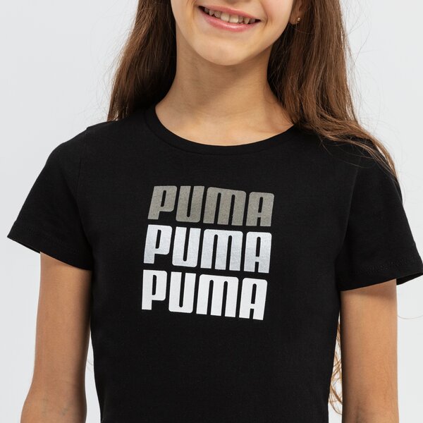 Koszulka dziecięca PUMA T-SHIRT SS ALPHA G 589228 01 kolor czarny