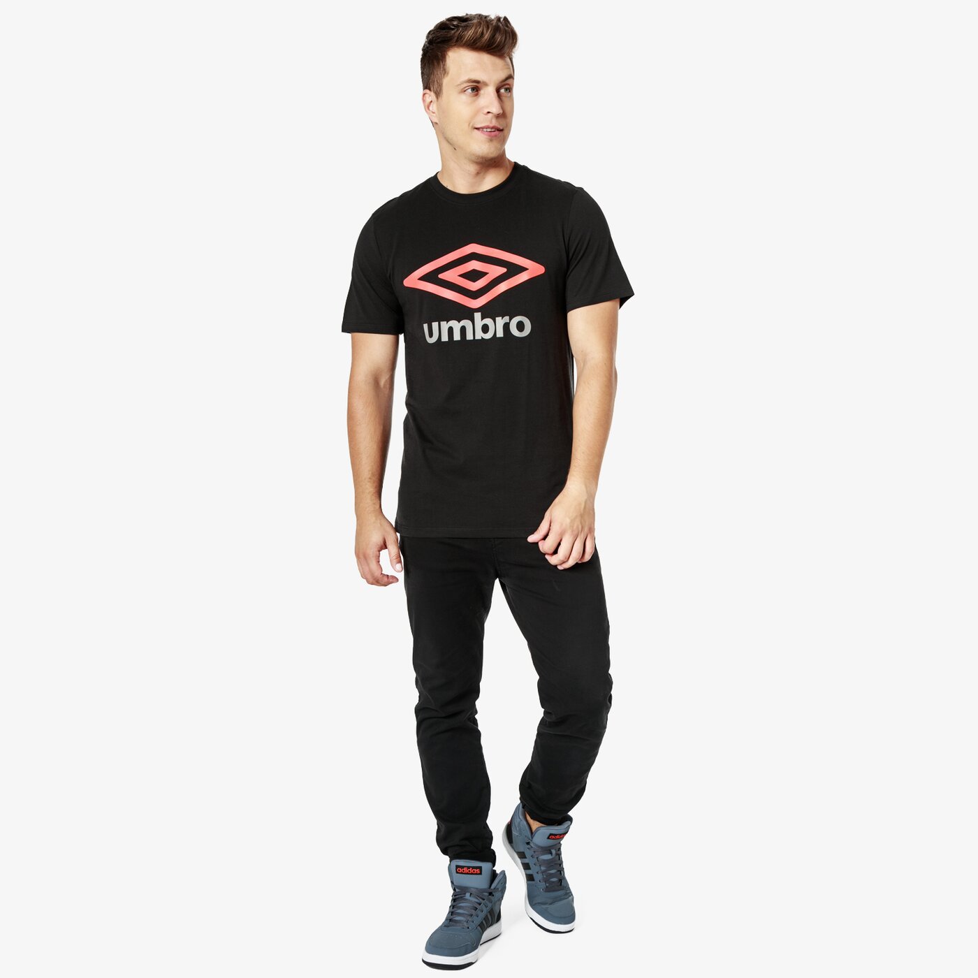 Koszulka męska UMBRO T-SHIRT SS LARGE LOGO 65470u-het kolor czarny