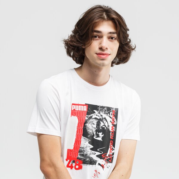 Koszulka męska PUMA T-SHIRT PHOTO 584516 02 kolor biały