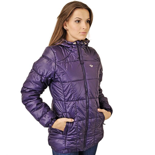 Kurtka zimowa damska ADIDAS KURTKA AC LONG PADDED JKT - SOLIDS o58619 kolor fioletowy