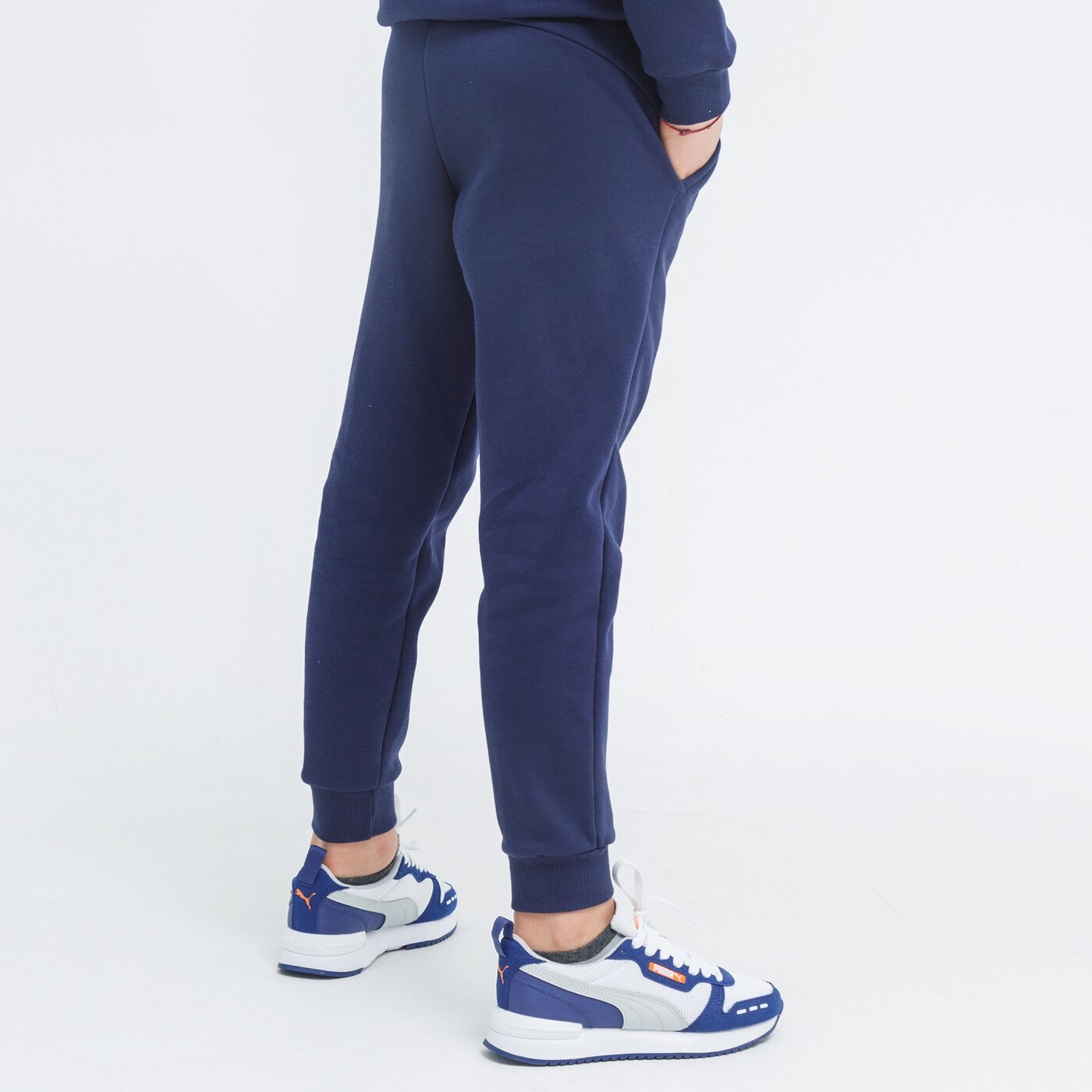 Spodnie dziecięce PUMA SPODNIE ESS 2 COL LOGO FL CL B 586988 06 kolor granatowy