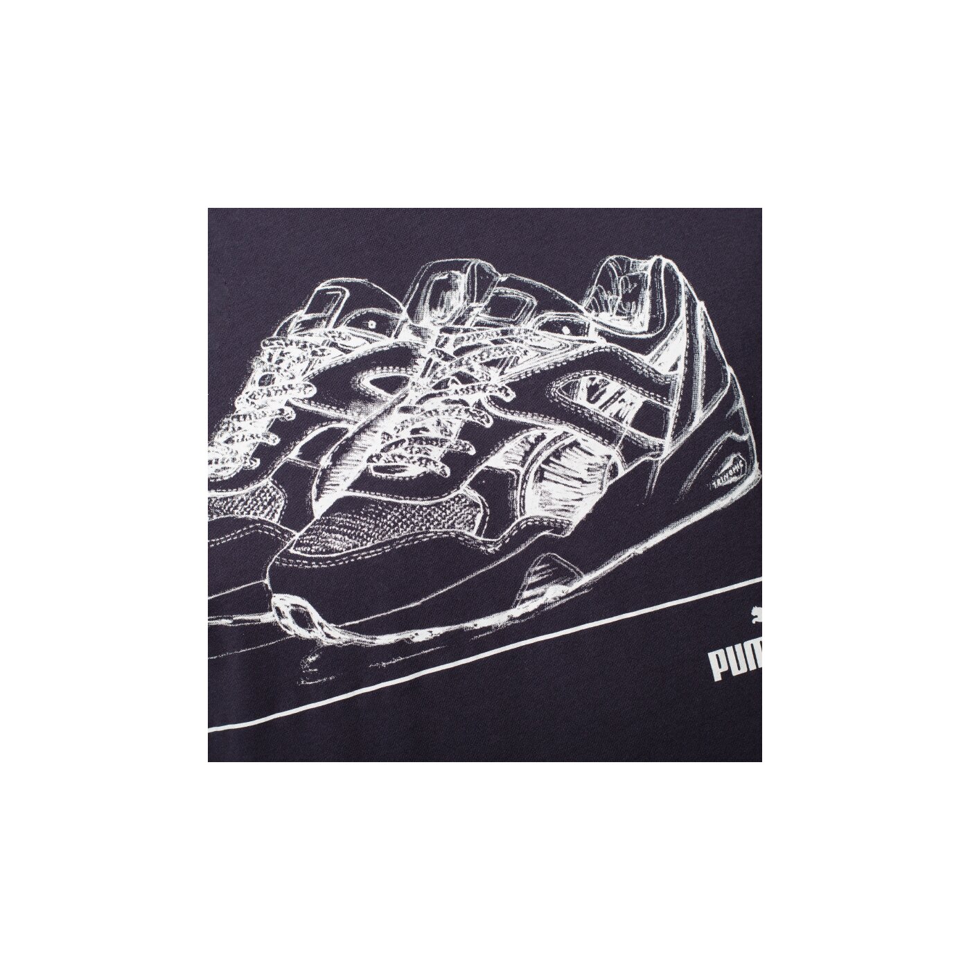 Koszulka męska PUMA T-SHIRT PUMA HANDDRAWN TEE 83440908 kolor granatowy