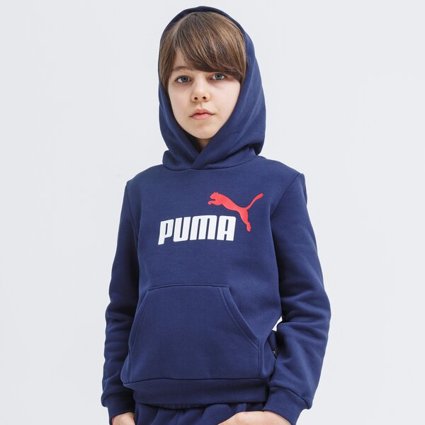 Bluza dziecięca PUMA BLUZA Z KAPTUREM ESS 2 BIG LOGO FL 586987 06 kolor granatowy