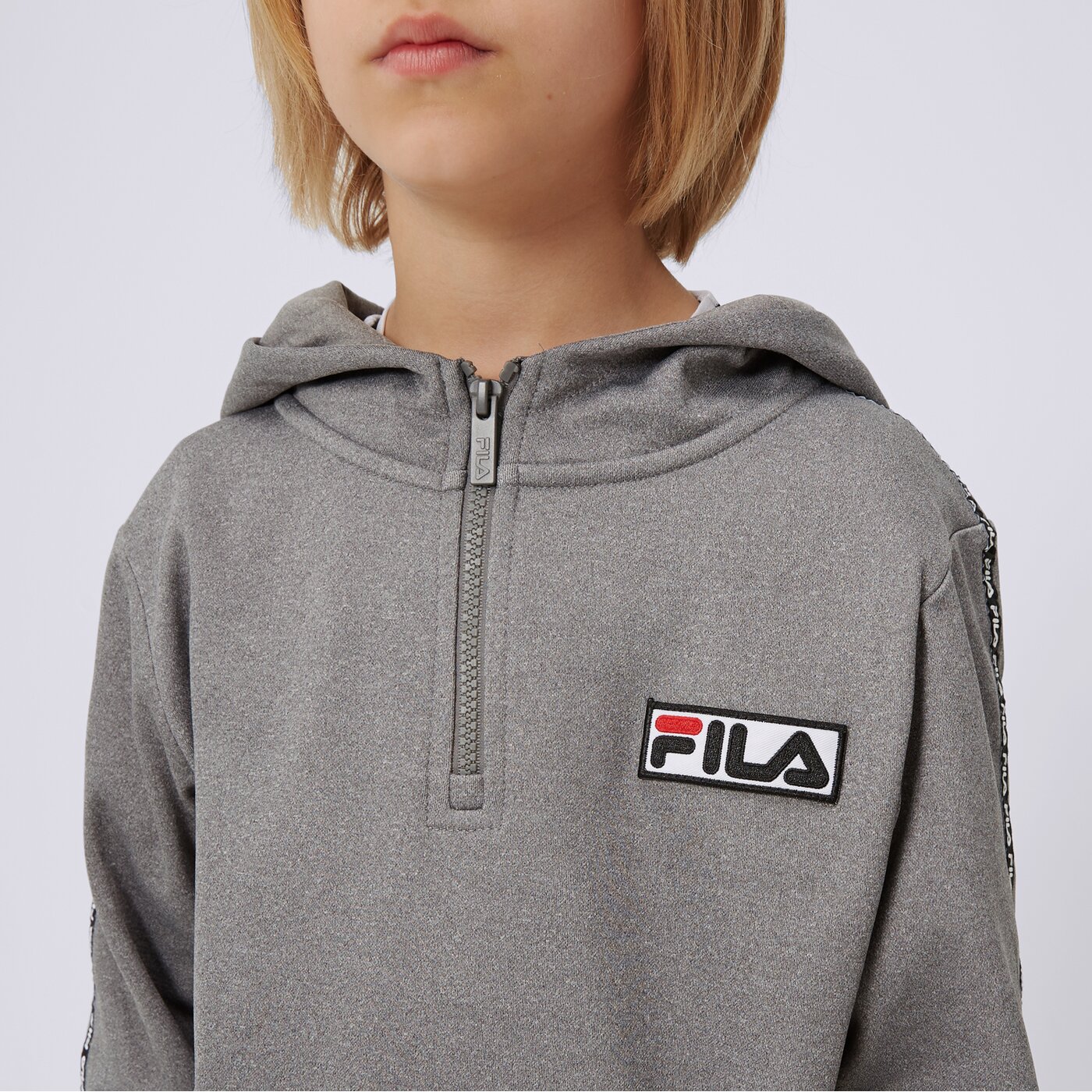 Bluza dziecięca FILA BLUZA ROZPINANA Z KAPTUREM FILA PLIER GRY fw23jdk006pliergry kolor szary