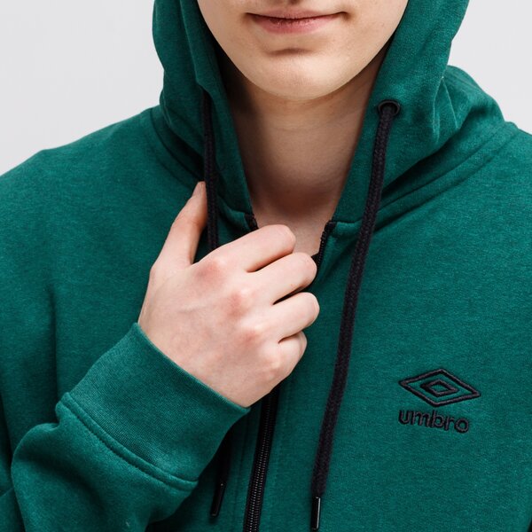Bluza męska UMBRO BLUZA ROZPINANA Z KAPTUREM NOAM ul121blm23003 kolor zielony