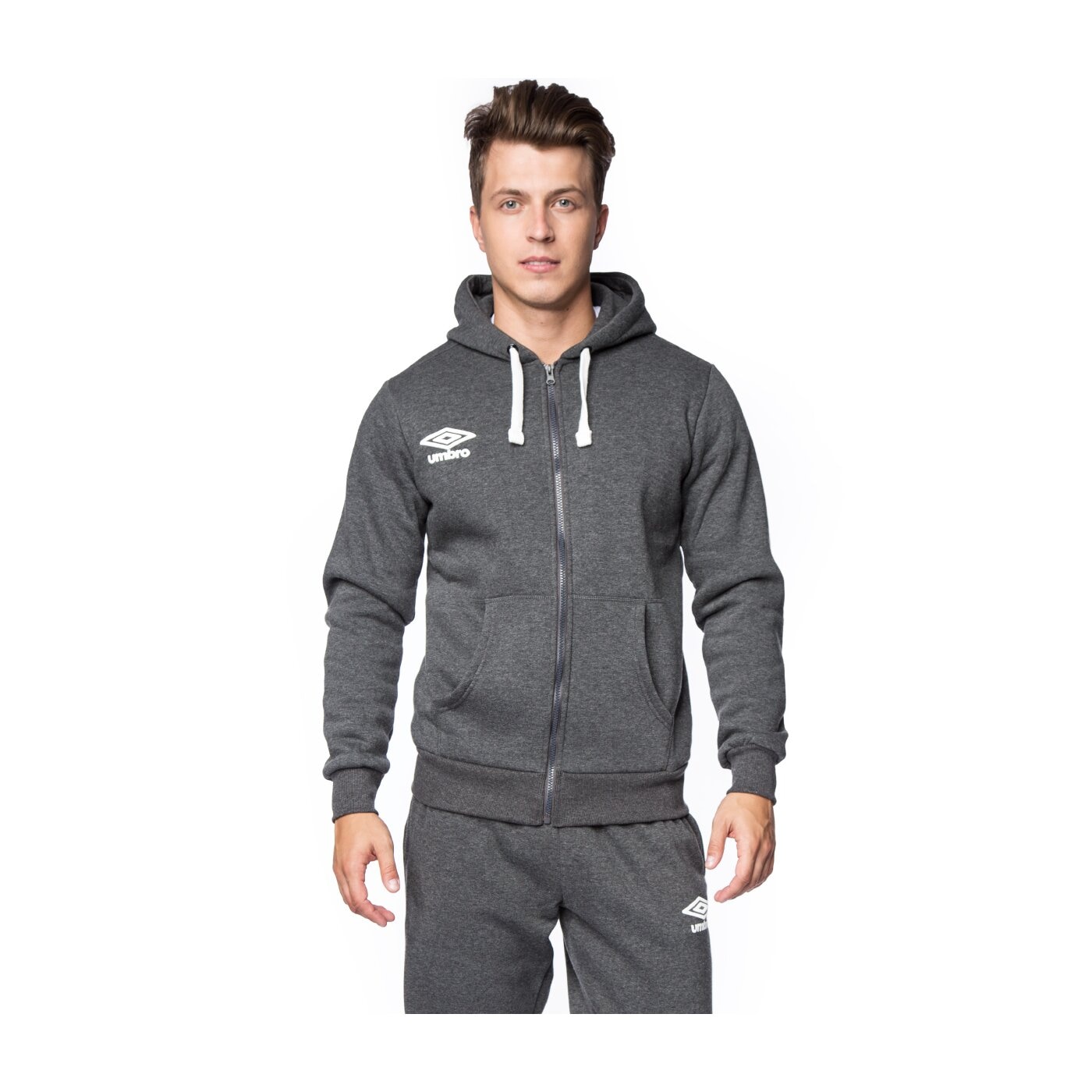 Bluza męska UMBRO BLUZA HOODED F/Z 64096unwc kolor szary