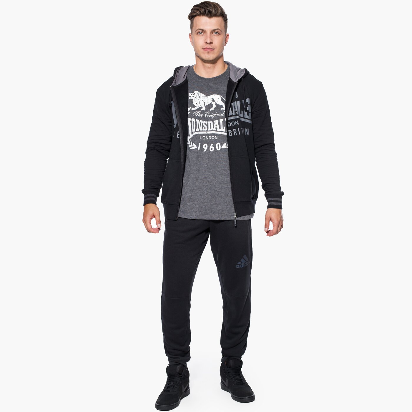 Bluza męska LONSDALE BLUZA BLACK blm17ld0031000 kolor czarny