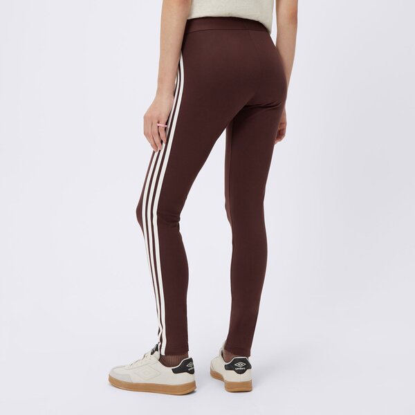 Spodnie dresowe damskie ADIDAS LEGGINGS W 3S iy4192 kolor brązowy